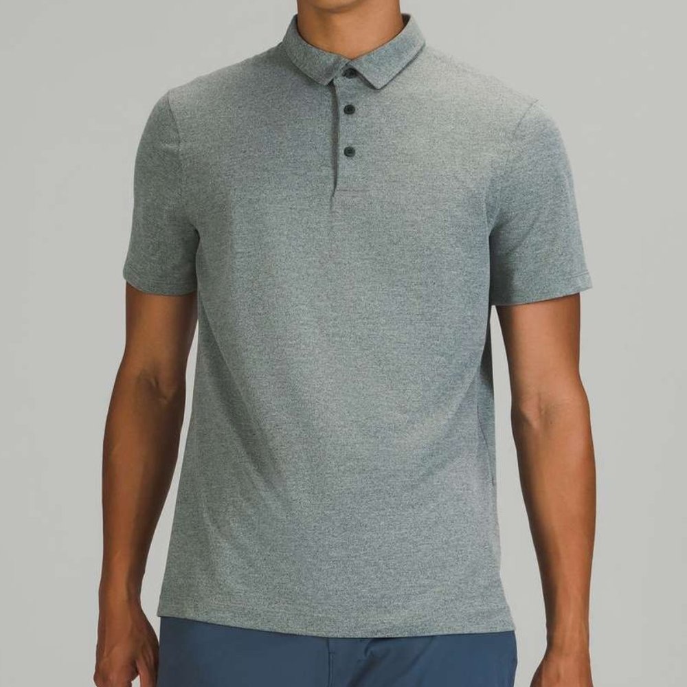 Lululemon Evolution Short Sleeve Polo Shirt Heathered Rainforest Green S